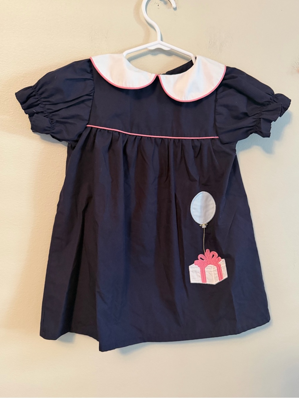 The Beaufort Bonnet Navy Peter Pan Collar Dress with Balloon Patch